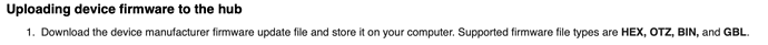 Supported file formats - HEX, OTZ, BIN and GBL