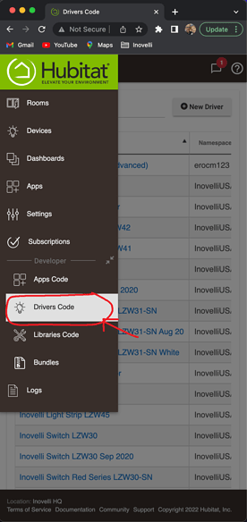 Hubitat Driver Installation - Step 1
